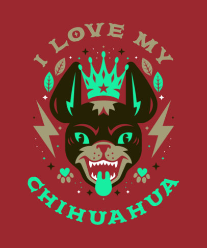 T-Shirt Design Creator with a Playful Chihuahua Illustration