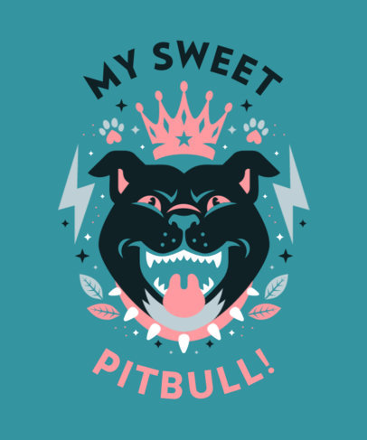 T-Shirt Design Generator Featuring a Pitbull Graphic with Colorful Graphics 5644g