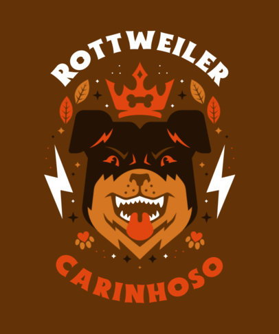 T-Shirt Design Maker with a Rottweiler Illustration and a Cute Quote
