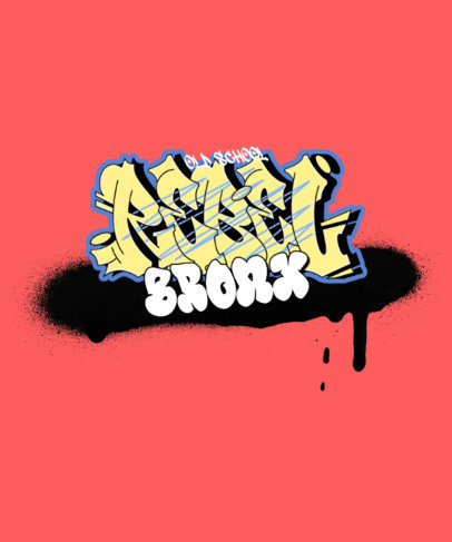 T-Shirt Design Template Featuring a Bronx Graffiti Graphic 5642g