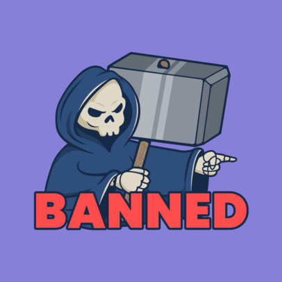 Illustrated Twitch Emote Template With a Grim Reaper Character 5310g