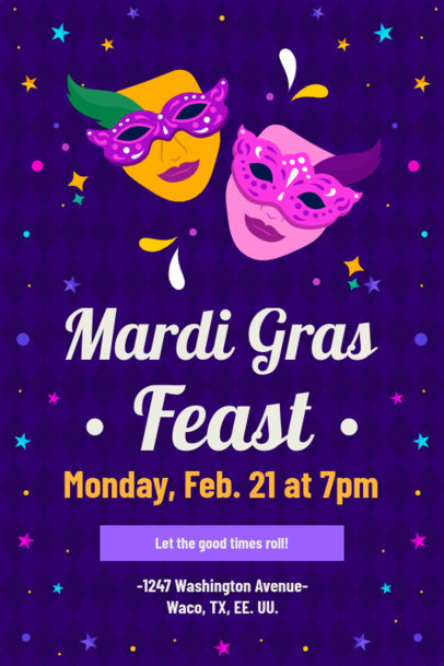 Invitation Design Maker Featuring a Mardi Grass Theme 5347