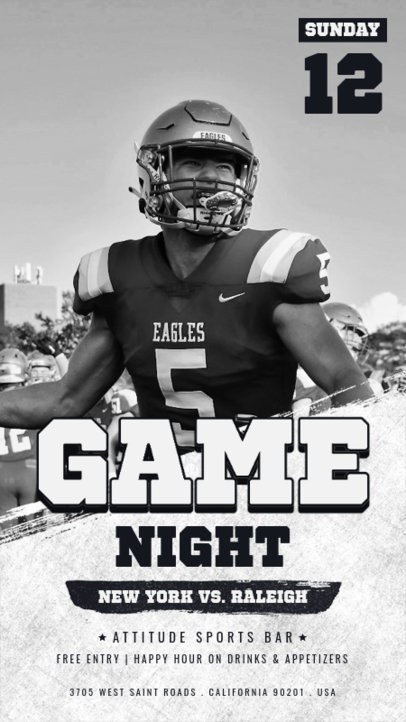 Sports Bar Instagram Story Maker to Promote a Football Game Night