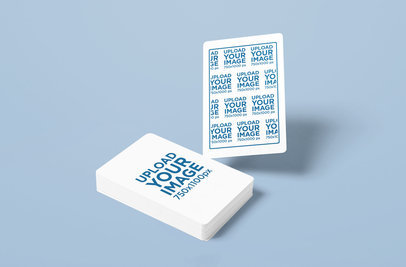 Mockup of a Deck of Playing Cards Placed over a Customizable Surface