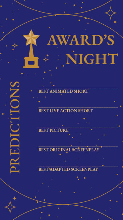 Instagram Story Generator Featuring an Award's Night Winner Predictions List