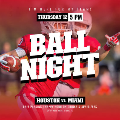 Instagram Post Generator Featuring a Football Night Event Ad for a Sports Bar