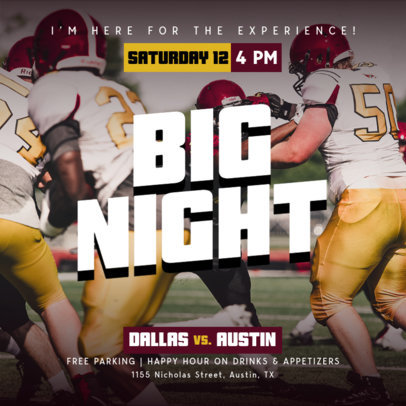 Instagram Post Template for a Sports Bar's Big Football Night