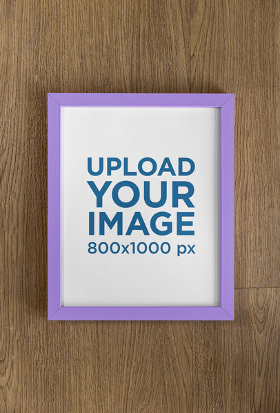 Mockup of an Art Print Placed on a Wooden Wall