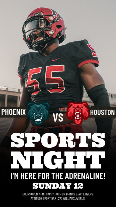 Instagram Story Template for a Sports Bar's Super Football Night