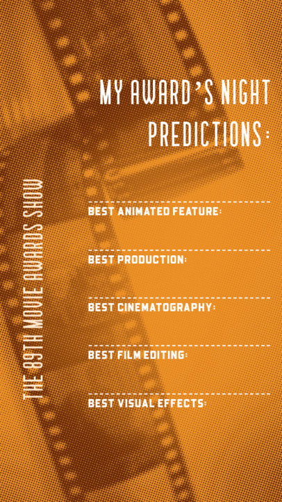 Prediction List Instagram Story Generator for an Award's Night