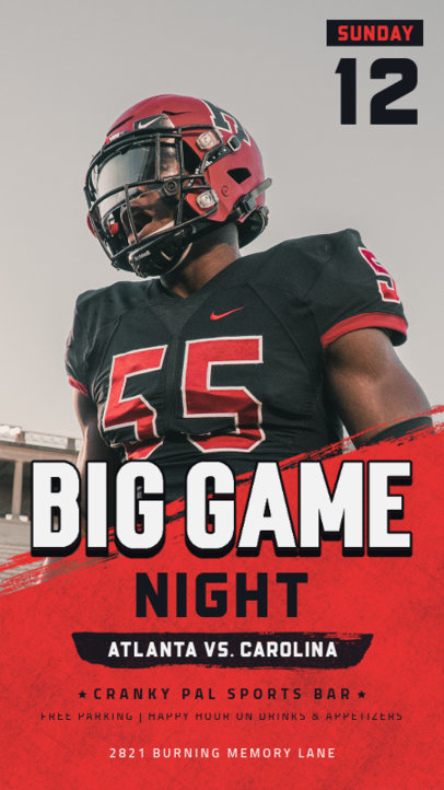 Big Game Night Instagram Story Creator Featuring a Promo for a Sports Bar