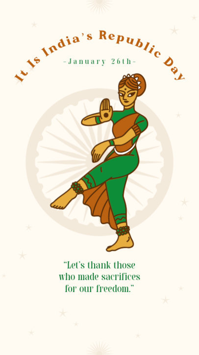 Instagram Story Template Featuring Illustrated Characters for India Republic Day