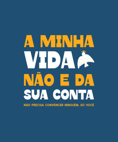 Portuguese T-Shirt Design Generator Featuring a Quote