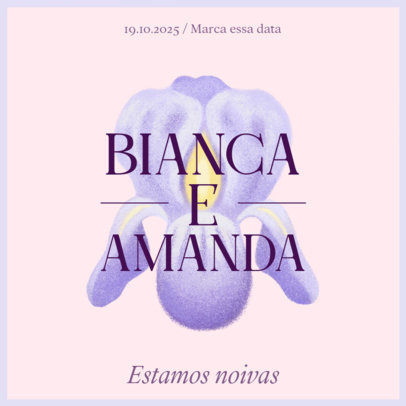 Elegant Instagram Post Creator Featuring an LGBT Wedding Announcement