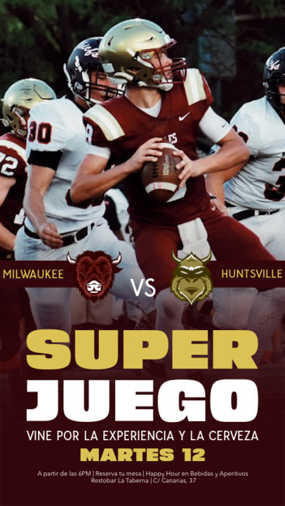 Instagram Story Generator for a Super Promo for a Football-Themed Event