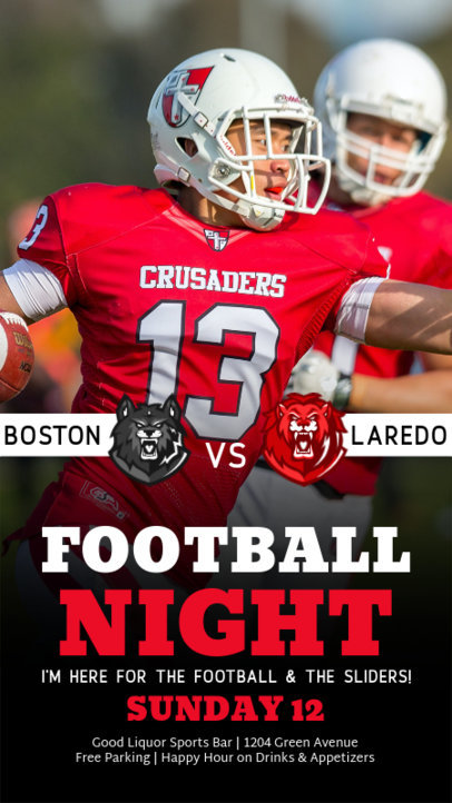 Instagram Story Generator for a Big Football Night at a Sports Bar