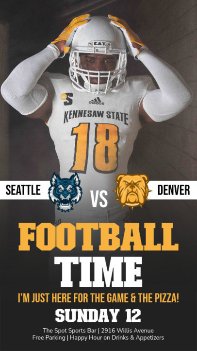 Instagram Story Creator Featuring a Pizza Place Offer for The Big Football Game 5969g-el1