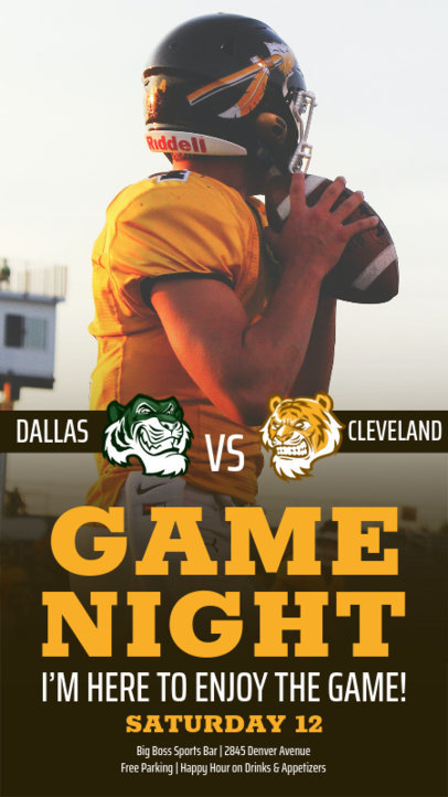 Instagram Story Maker with a Promotional Ad for a Sports Bar Football Night