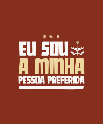 T-Shirt Design Generator with a Portuguese Quote on Self Care
