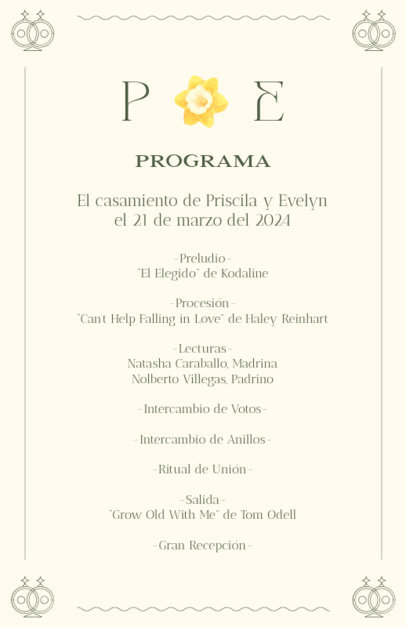 LGBT Wedding Program Generator Featuring a Modern Aesthetic