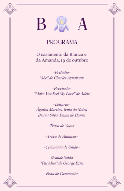 Elegant Program Creator for an LGBT Wedding