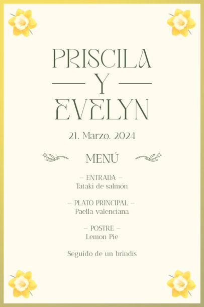 Elegant Menu Generator for a Wedding Event