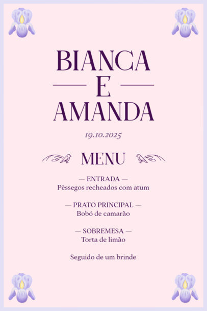 Modern Menu Creator for a Wedding Ceremony