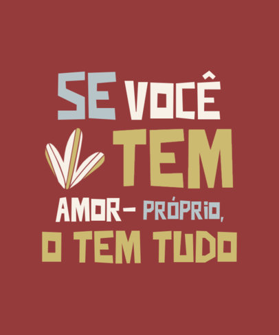 T-Shirt Design Template with a Wellness-Themed Portuguese Quote 