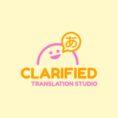Online Logo Maker with a Smiling Face Icon for a Translation Studio