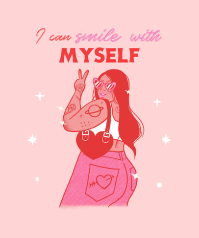 T-Shirt Design Creator Featuring a Woman Graphic and a Powerful Quote