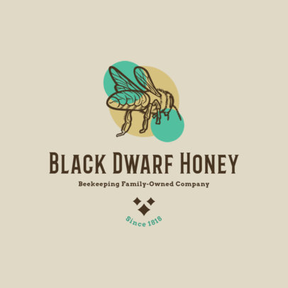 Online Logo Template with Illustrated Graphics for Honey Farms