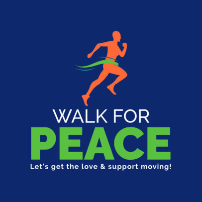 Walk for Peace Online Logo Template with a Runner Icon