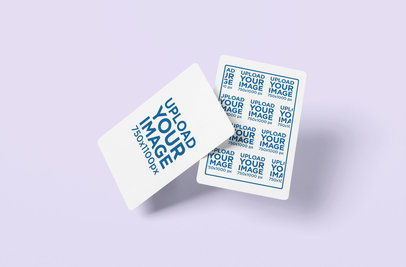 Mockup of Two Playing Cards Featuring a Colorful Background