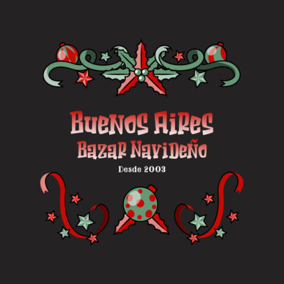 Christmas Bazaar Logo Generator Featuring Decorative Graphics