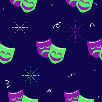 Seamless Pattern Generator with Illustrated Masks for Mardi Gras 5348c