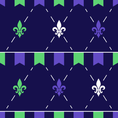 Mardi Gras-Themed Seamless Pattern Template with Royal-Themed Graphics 5348e