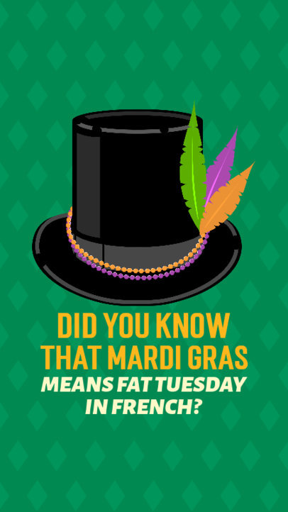 Holiday Instagram Story Generator Featuring a Mardi Gras Fact