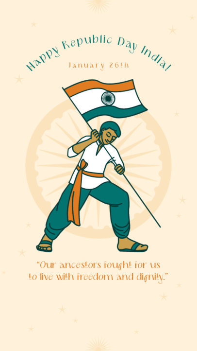 Instagram Story Generator with an Illustrated Flag for a Happy India Republic Day