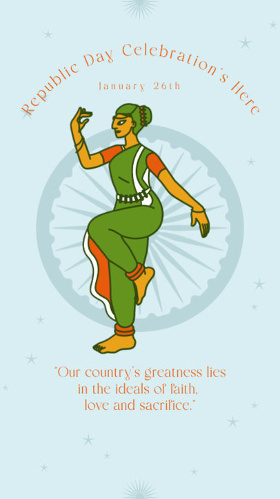 Instagram Story Template for an India Republic Day Celebration Featuring a Motivational Quote