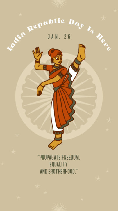 Instagram Story Maker Featuring an Illustrated Female Indian Dancer for Republic Day