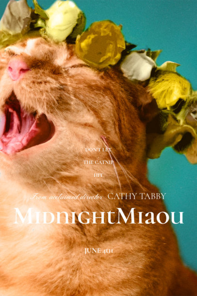 Cat-Themed Poster Design Creator Featuring an AI-Generated Graphic