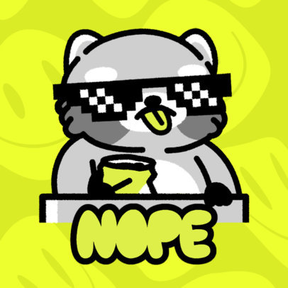 Twitch Emote Generator Featuring a Cool Raccoon With Sunglasses