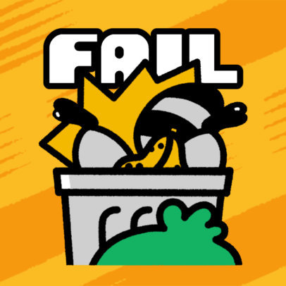 Twitch Emote Creator Featuring an Illustrated Raccoon Inside a Trash Can