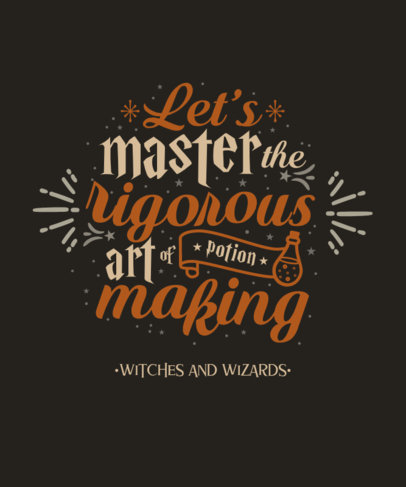 Quote T-Shirt Design Template Featuring a Lettering Inspired by Harry Potter 