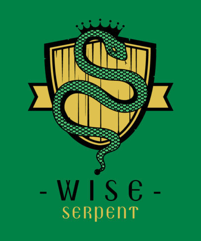 T-Shirt Design Creator Featuring a Serpent Badge Inspired by Harry Potter
