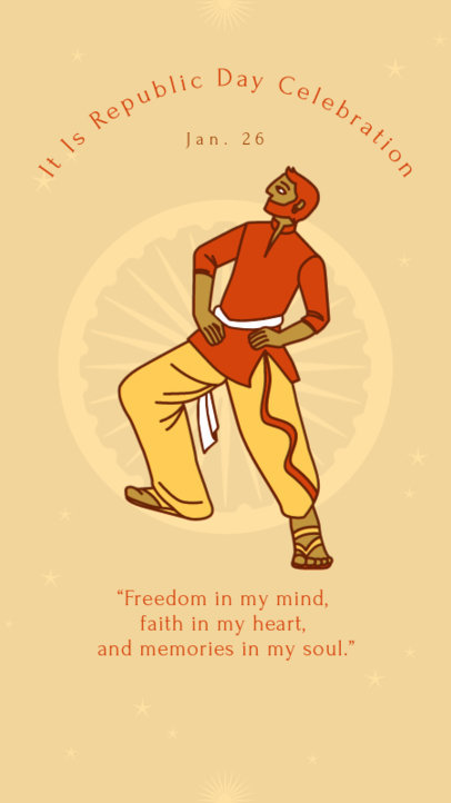 Instagram Story Creator for Republic Day Featuring an Illustrated Indian Character