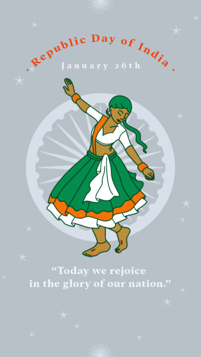 Instagram Story Generator with a Female Dancer Illustration for India Republic Day