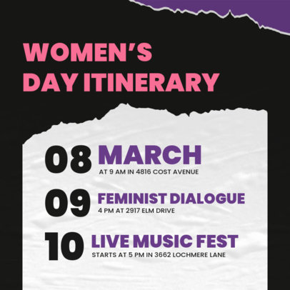 Women's Day Instagram Post Maker Featuring an Itinerary