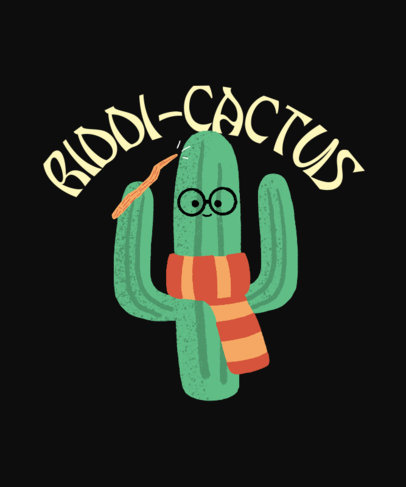 T-Shirt Design Maker Featuring a Harry Potter-Inspired Cactus Illustration