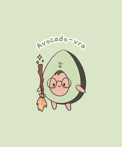 Harry Potter-Inspired T-Shirt Design Generator Featuring an Avocado Wizard 4517f-5368